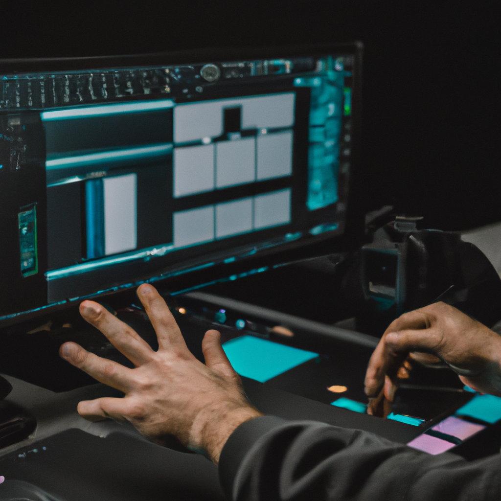 Retrato de Lucía trabajando sobre la línea de tiempo de edición